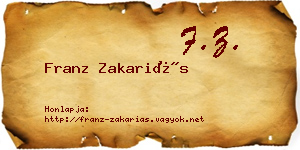 Franz Zakariás névjegykártya